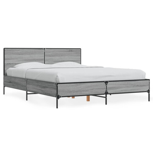 Berkfield Bed Frame without Mattress Grey Sonoma 135x190 cm Double 1