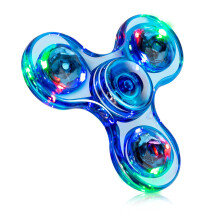 Dark Blue LED Fidget Spinner with Crystal Light Up Design, Smooth Rotation Toy for Kids and Stress Relief