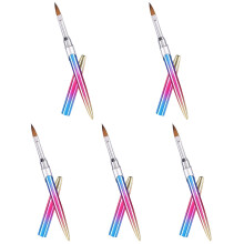 5Pièces Pinceaux Nail Art Multicolores Maniure Pour Usage Pro