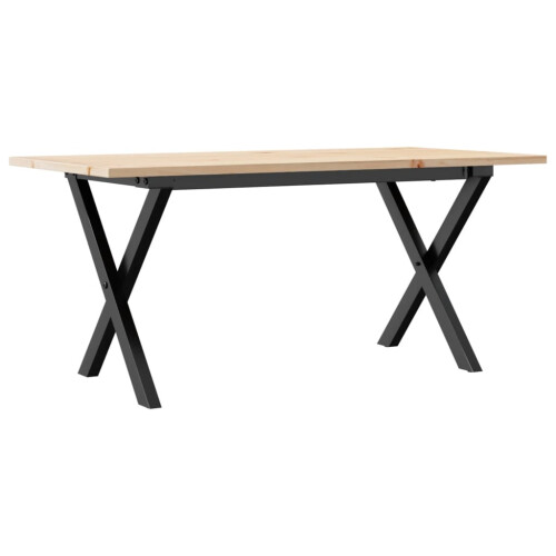 Berkfield Coffee Table X-Frame 90x40x45 cm Solid Wood Pine and Steel 1