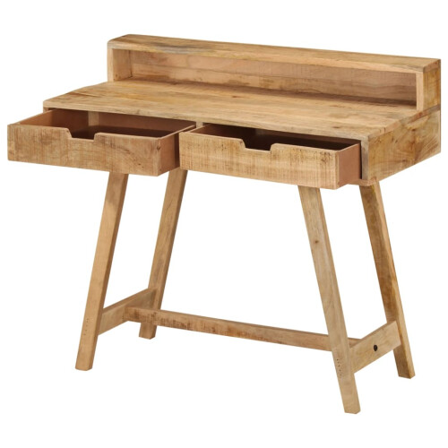 Berkfield Desk 100x45x90 cm Solid Rough Mango Wood 2