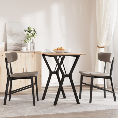 Berkfield Dining Table Y-Frame 80x50x75 cm Solid Wood Pine and Steel 2