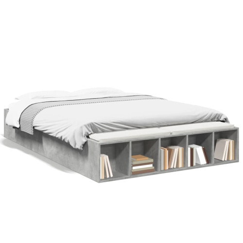 Berkfield Bed Frame without Mattress Concrete Grey 135x190 cm Double 1