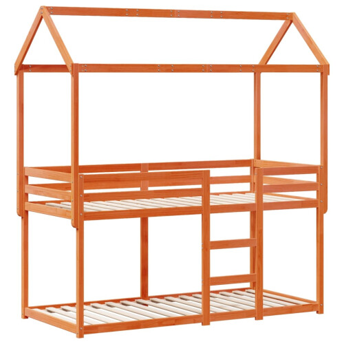 Berkfield Bunk Bed without Mattress Wax Brown 90x190 cm Single Solid Wood Pine 2