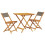 Berkfield 3 Piece Bistro Set Grey Polypropylene and Solid Wood 2