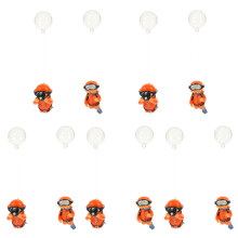 10Pcs Stylish Orange Aquarium Floating Diver Figurines for Home Decor