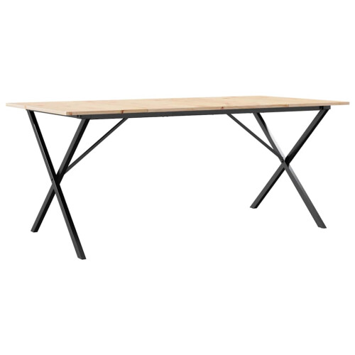 Berkfield Dining Table X-Frame 180x90x75 cm Solid Wood Pine and Steel 1