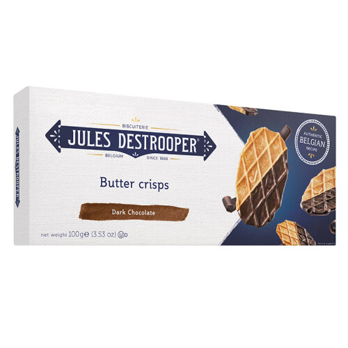 Jules Destrooper Butter Crisps με Βελγική Μαύρη Σοκολάτα 100g