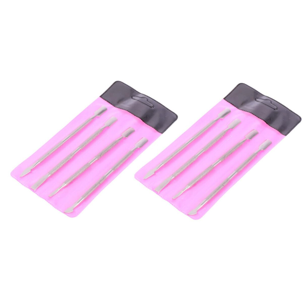 Essential Nail Care Tools: 8piece Set Cuticle Pusher Remover and Cleaner for Salon Home