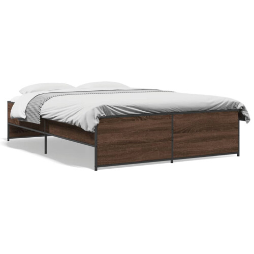 Berkfield Bed Frame without Mattress Brown Oak 135x190 cm Double 1