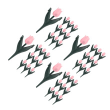 40Pcs Pink Garden Decorative Fence Plastic Tulip Lawn Border