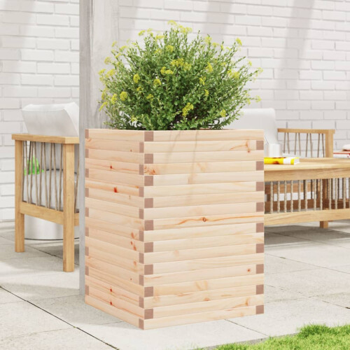 Berkfield Garden Planter 50x50x68.5 cm Solid Wood Pine 2