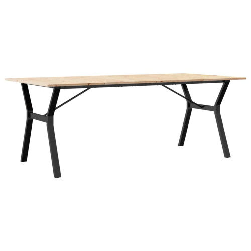 Berkfield Dining Table Y-Frame 200x100x75 cm Solid Wood Pine and Steel 1