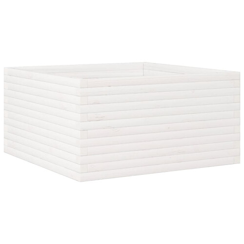 Berkfield Garden Planter White 90x90x46 cm Solid Wood Pine 1