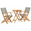 Berkfield 3 Piece Bistro Set Grey Poly Rattan and Solid Wood 2