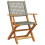 Berkfield 3 Piece Bistro Set Grey Poly Rattan and Solid Wood 3
