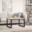 Berkfield Coffee Table O-Frame 80x80x45.5 cm Solid Wood Pine and Steel 3