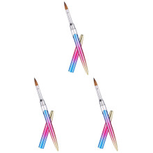 3Pièces Pinceaux Nail Art Fins Pour Usage Colorés