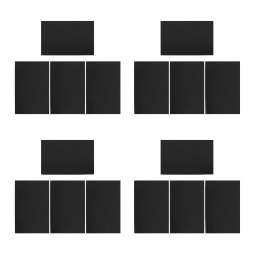 16Pcs Black Aluminum Engraving Blanks Rectangular Metal Tags for Craft