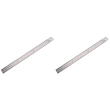 2Pcs Stainless Steel Ruler Metal Double Sided Measuring Tool
