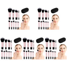 50Pcs Black Mini Makeup Brushes Travel Kit for Eyeshadow Blush