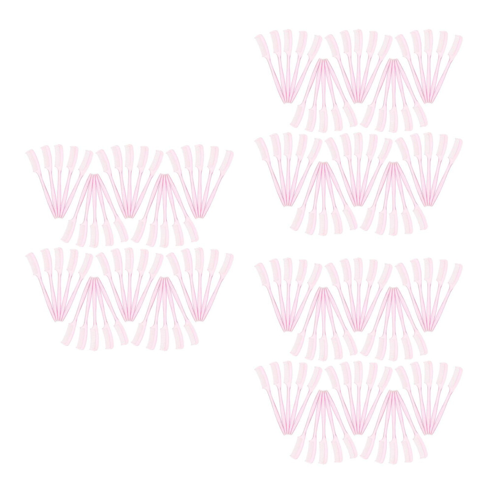 Pink 300Pcs Reusable Mini Plastic Lash Separator And Brow Comb