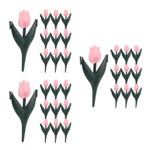 30Pcs Garden Border Fence PVC Pink Tulip Decorative Lawn