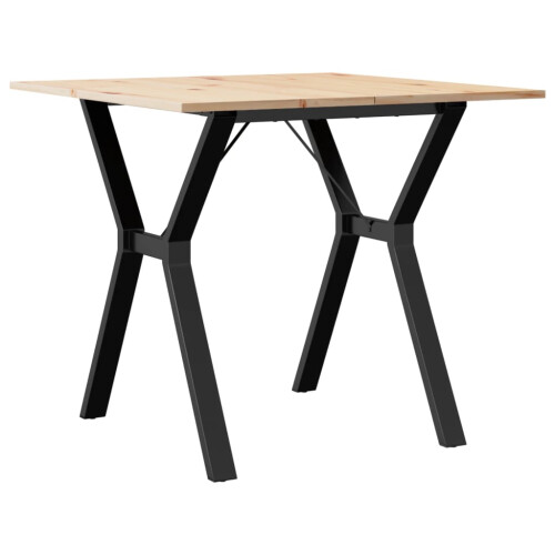 Berkfield Dining Table Y-Frame 80x80x75 cm Solid Wood Pine and Steel 1