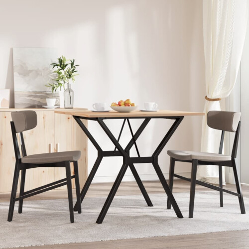 Berkfield Dining Table Y-Frame 80x80x75 cm Solid Wood Pine and Steel 2