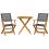Berkfield 3 Piece Bistro Set Black Poly Rattan and Solid Wood 2