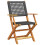 Berkfield 3 Piece Bistro Set Black Poly Rattan and Solid Wood 3