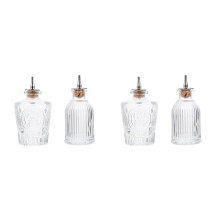 4Pcs Portable Glass Bitters Bottles for Absinthe and Cocktail Flavors