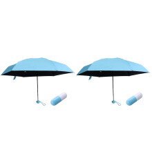 2Pcs Portable Foldable Umbrellas with Capsule Case Sky Blue Anti-Uv
