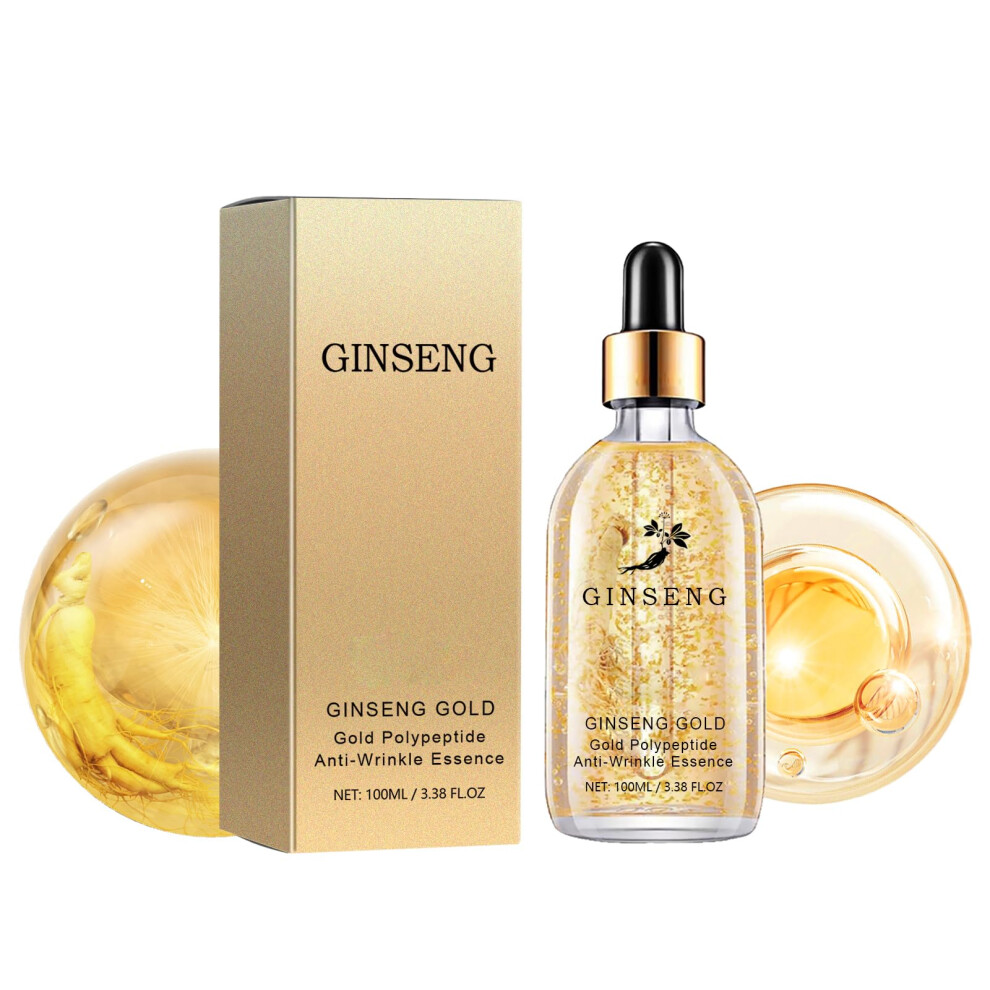 Gold Anti Aging Face Serum With And Ginseng Â Firming Peptide Complex For Deep Hydration And Radiant Skin
