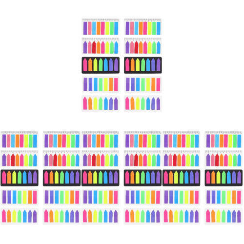 40 Sets Plastic Sticky Tabs Fluorescent Page Tabs Page Markers