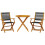 Berkfield 3 Piece Bistro Set Black Polypropylene and Solid Wood 2
