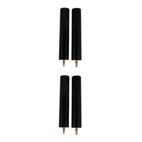 4Pcs Portable Black Pool Cue Extender for Versatile Billiard Use