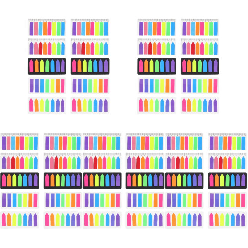 50 Sets Plastic Sticky Tabs Fluorescent Page Tabs Page Markers