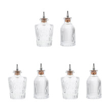6Pcs Retro Style Glass Bitters Bottles Sturdy Cocktail Bar Accessories