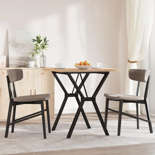 Berkfield Dining Table Y-Frame 70x70x75.5 cm Solid Wood Pine and Steel 2