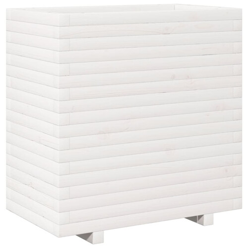 Berkfield Garden Planter White 70x40x72.5 cm Solid Wood Pine 1