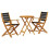 Berkfield 3 Piece Bistro Set Black Polypropylene and Solid Wood 2