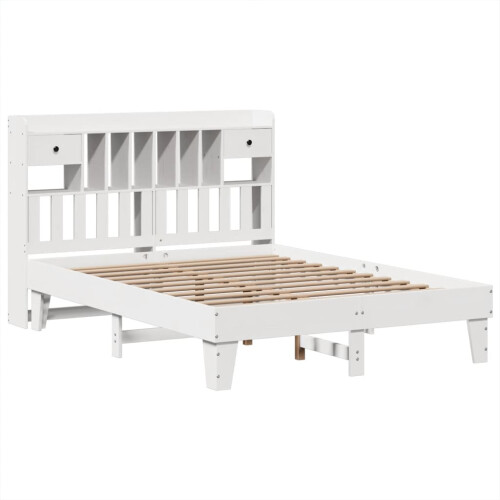 Berkfield Bed Frame without Mattress White 140x190 cm Solid Wood Pine 2