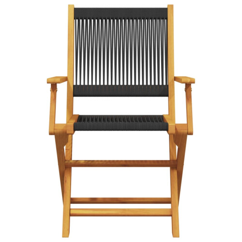 Berkfield 3 Piece Bistro Set Black Polypropylene and Solid Wood 2