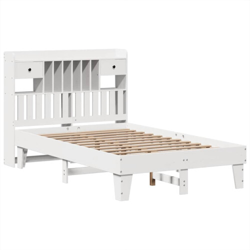 Berkfield Bed Frame without Mattress White 135x190 cm Solid Wood Pine 2