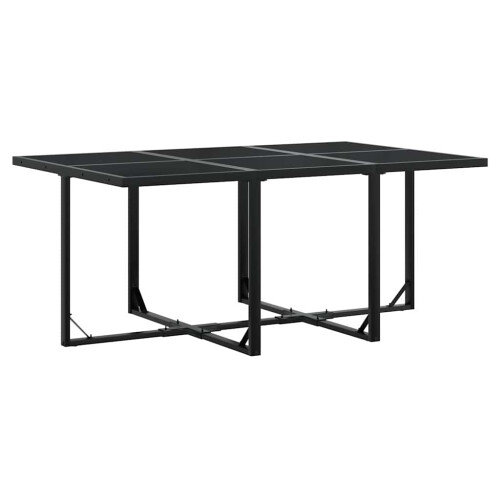 Berkfield 7 Piece Garden Dining Set Black Poly Rattan 2