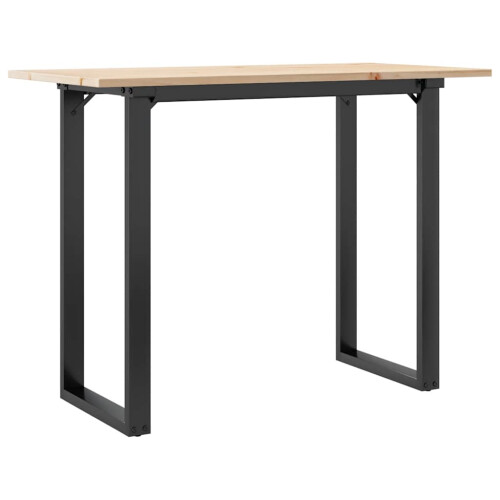 Berkfield Dining Table O-Frame 100x50x75 cm Solid Wood Pine and Steel 1