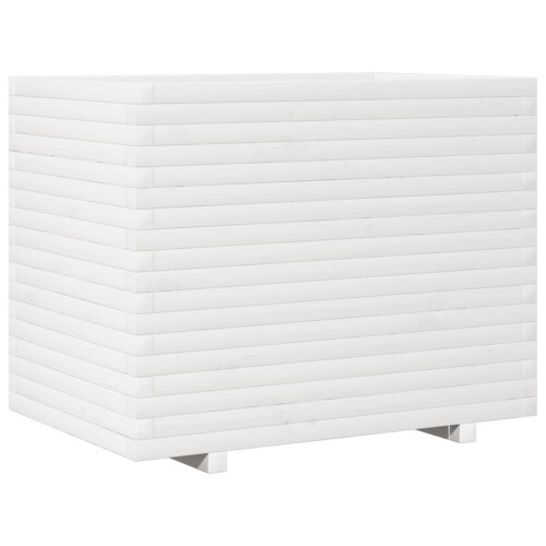 Berkfield Garden Planter White 90x60x72 cm Solid Wood Pine 1