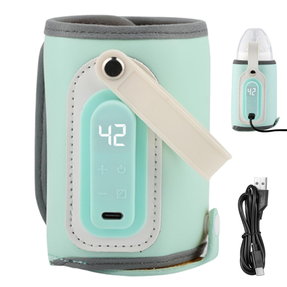 USB Baby Bottle Warmer with Adjustable Temperature Control, 21W Fast Heating, Digital Display, Travel Use