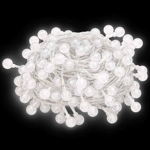 Berkfield Globe Fairy String Lights 20m 200 LED Cold White 8 Function 2